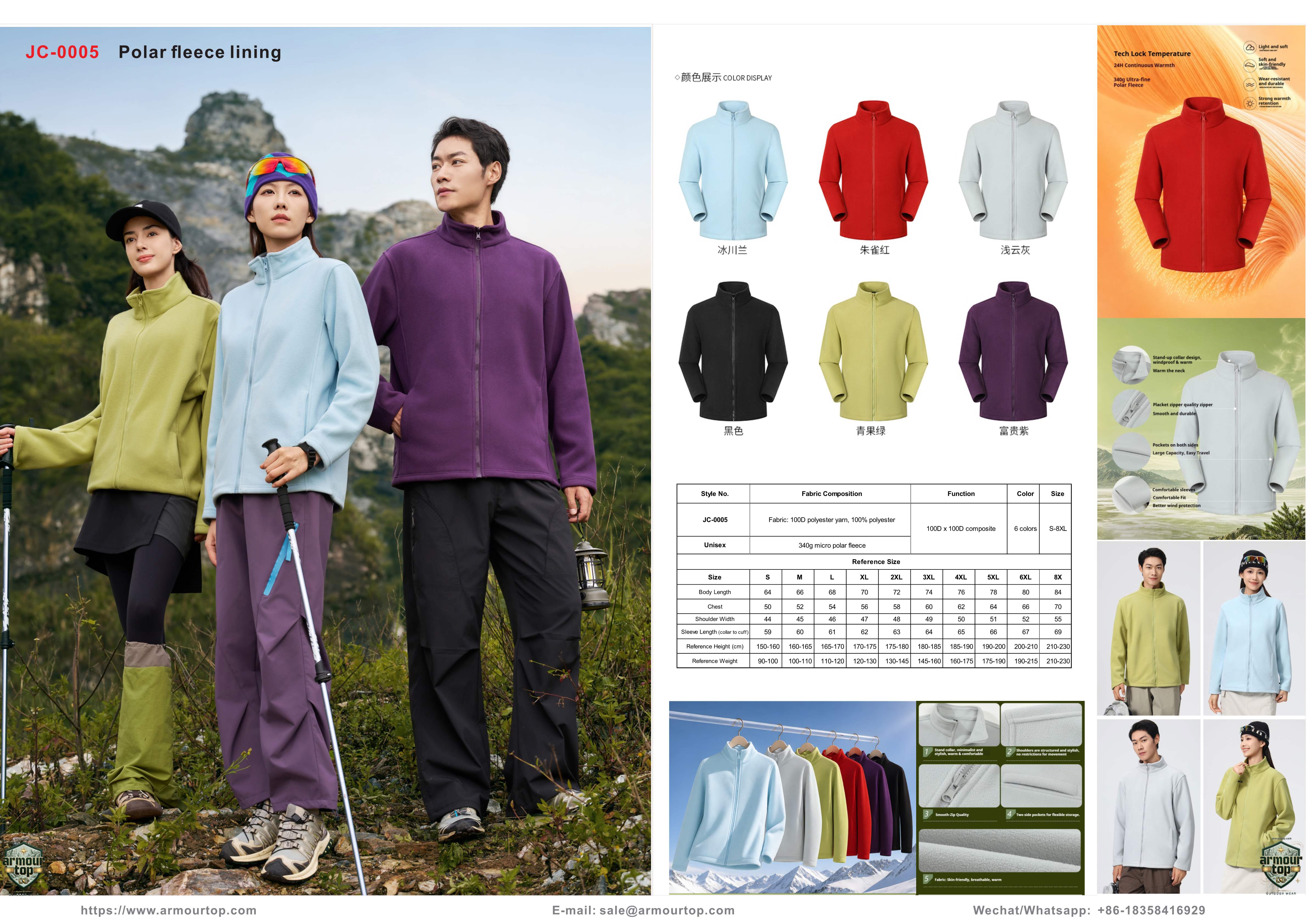 JC-0005 Polar Fleece Lining overview