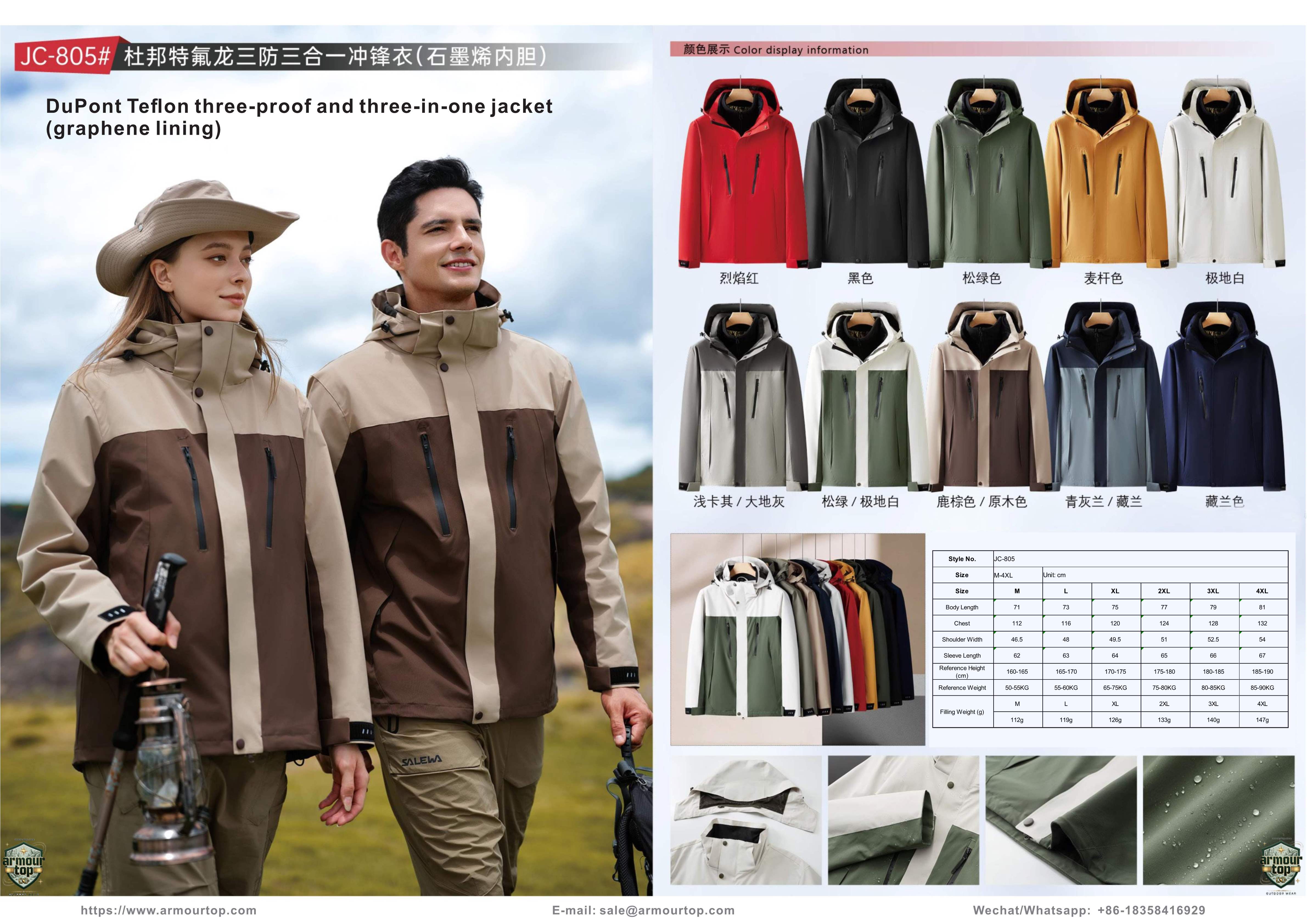 JC-805 DuPont Teflon 3-in-1 Jacket (Graphene Lining) overview