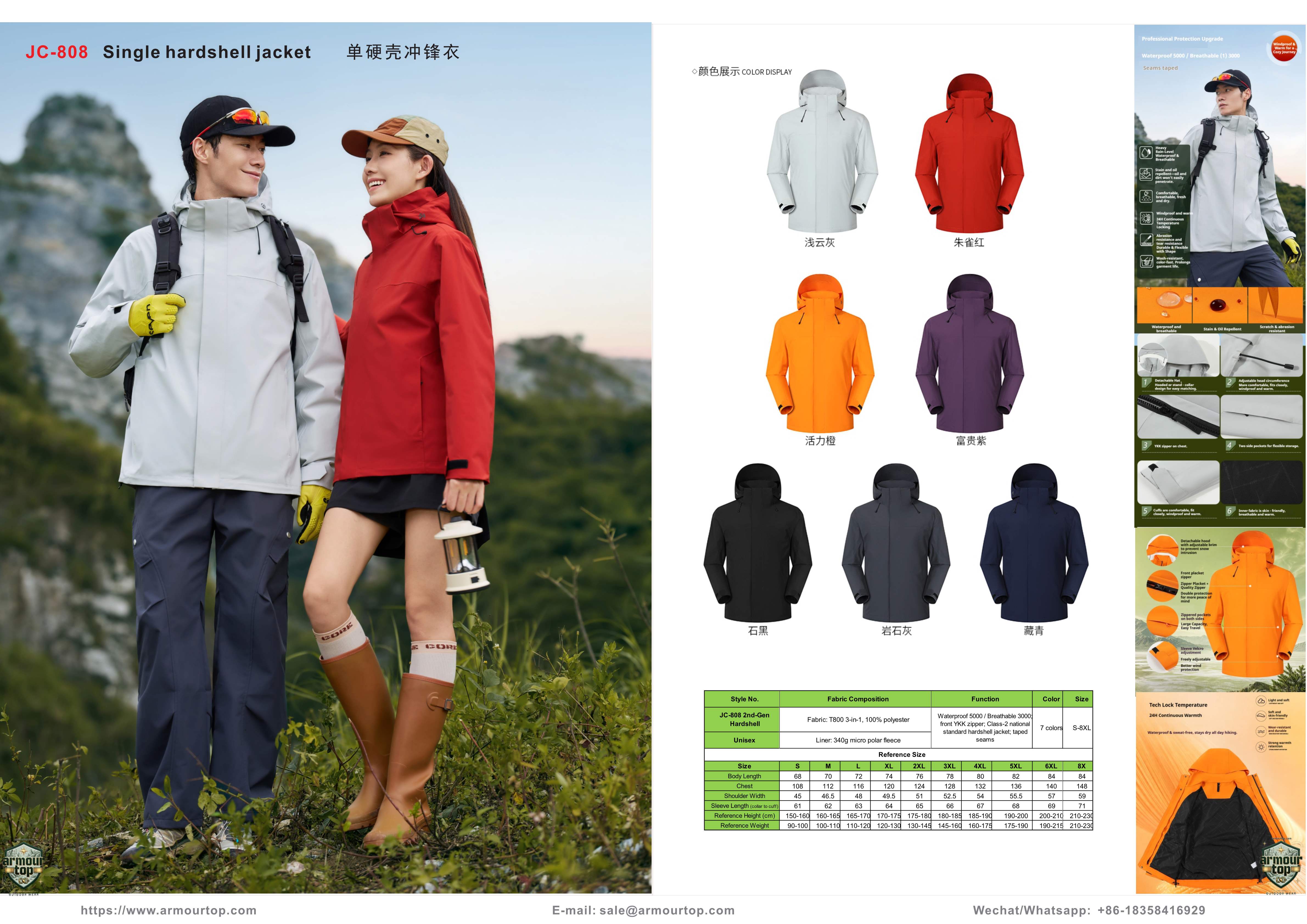 JC-808 Single Hardshell Jacket overview