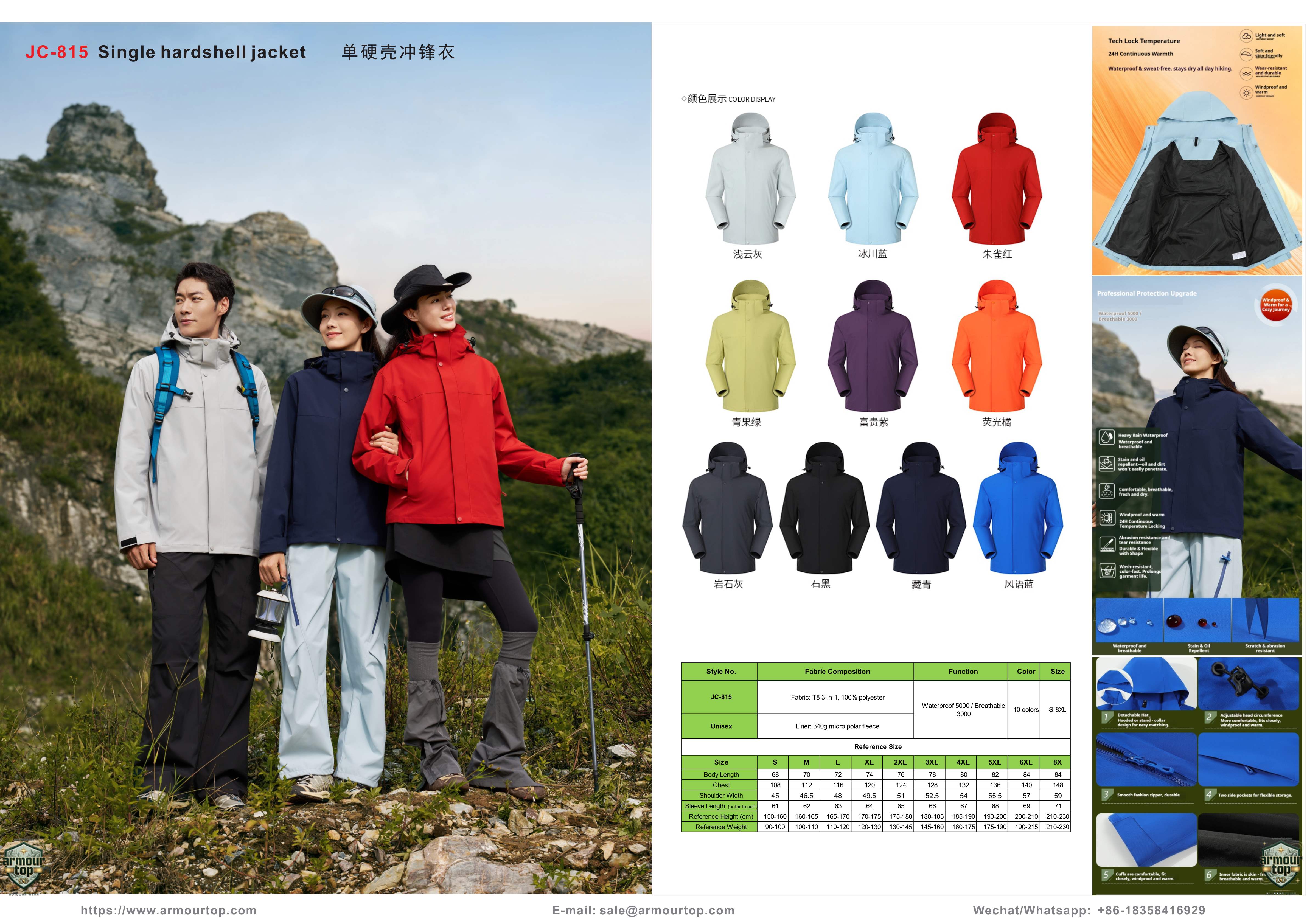 JC-815 Single Hardshell Jacket overview
