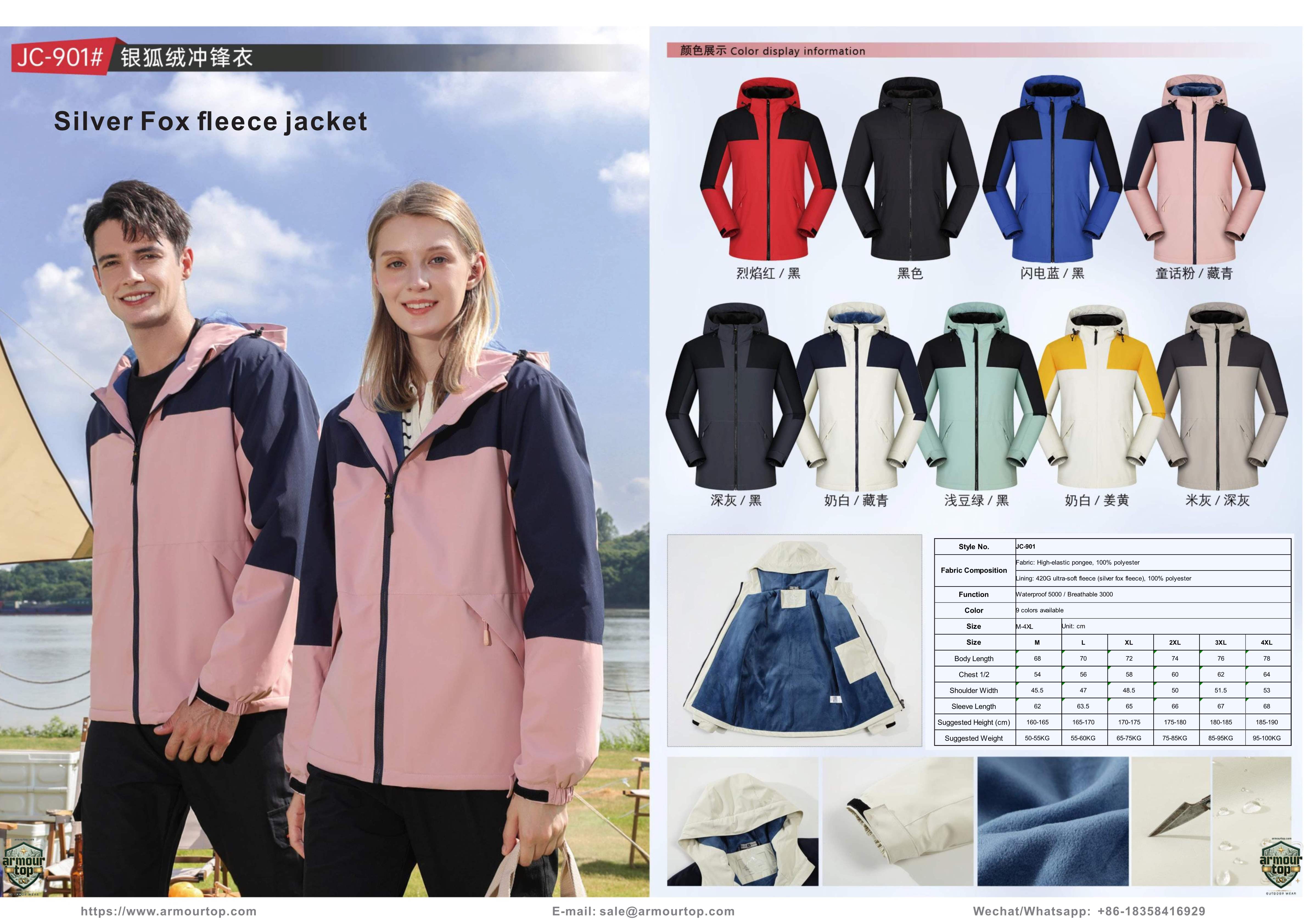 JC-901 Faux Fox Fur Fleece Jacket overview