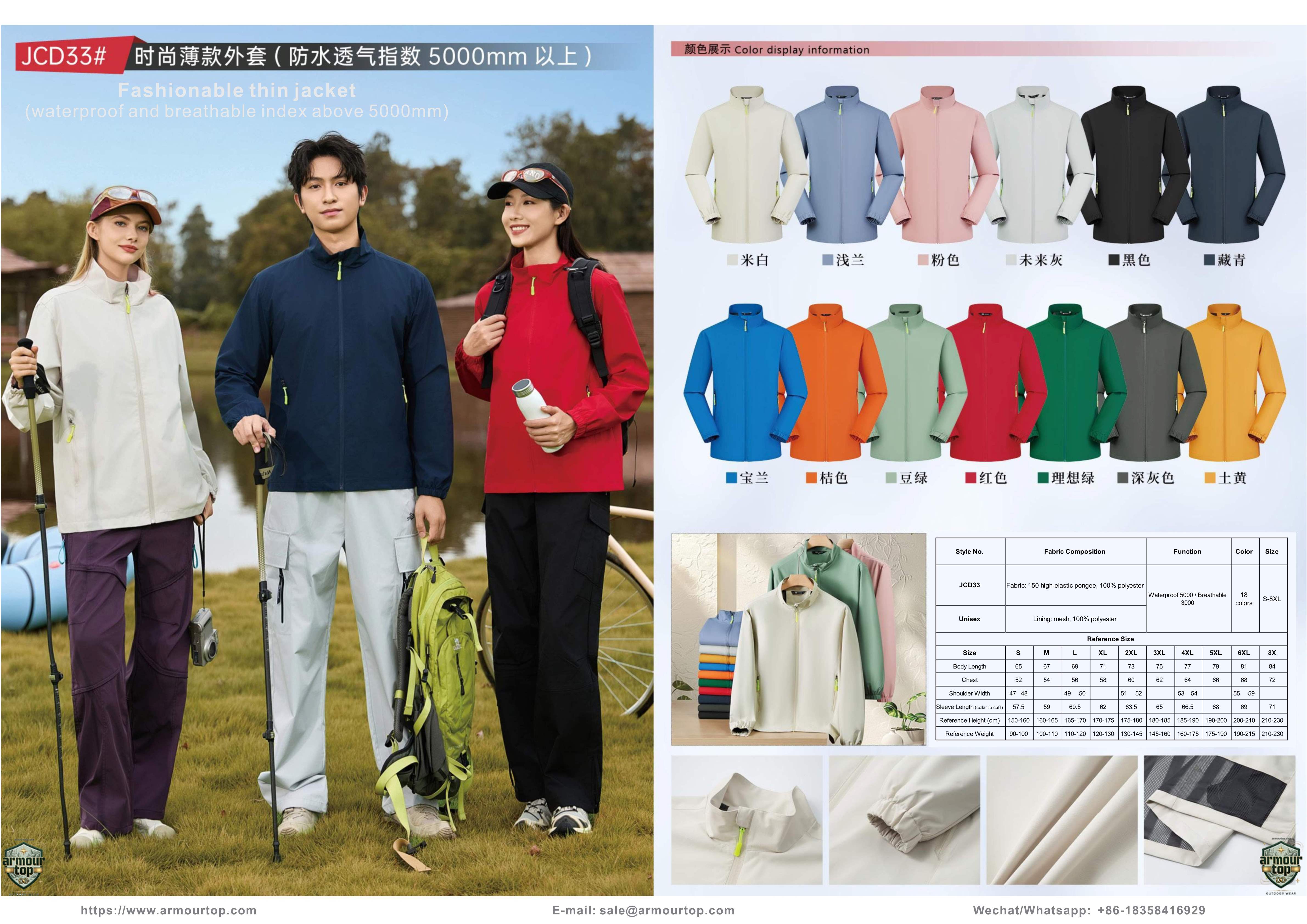 JC-D33 Fashionable Thin Jacket overview